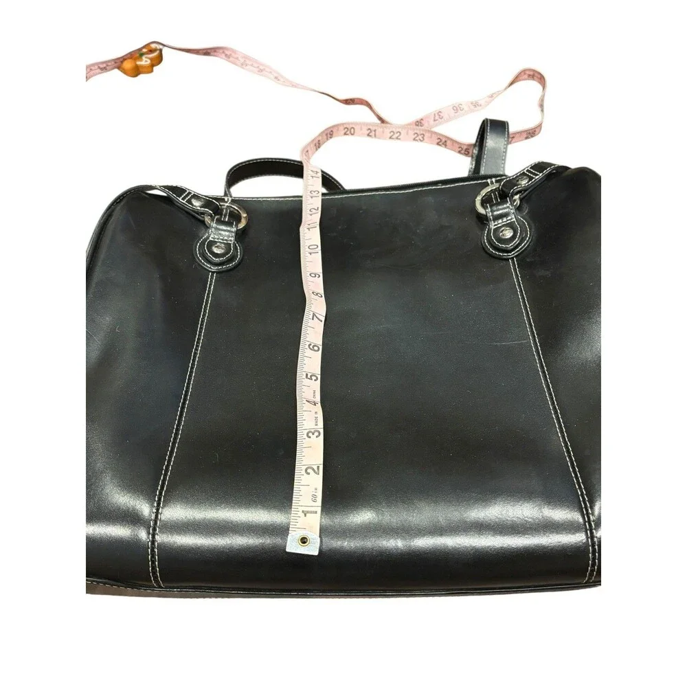 McKlein Glenview Women's Black Leather Inner Pockets Organizer Laptop Briefcase